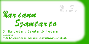 mariann szamtarto business card